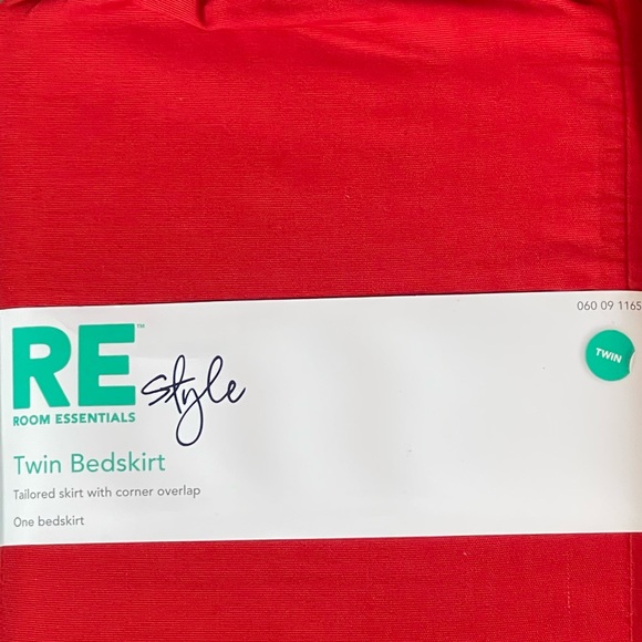 NWT Red Tailored Twin Bedskirt RE Room Essentials - Picture 3 of 5